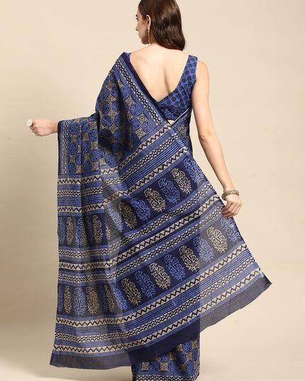 Pure Cotton Printed Mulmul Saree for Women with Blouse Piece