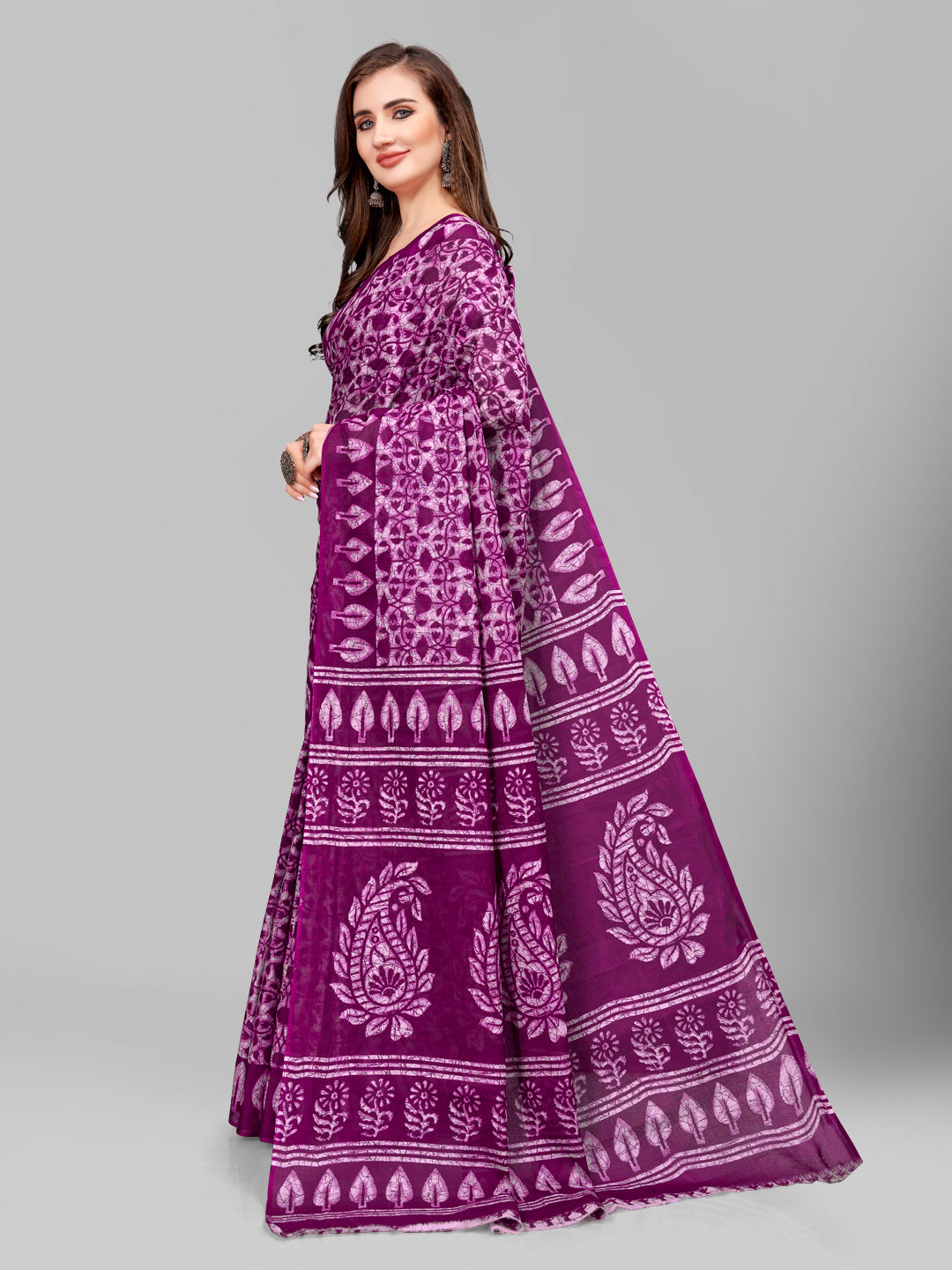 Pure Cotton Printed Mulmul Saree for Women with Blouse Piece