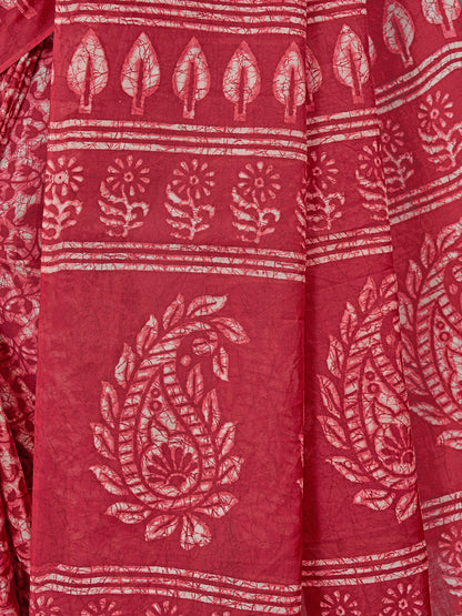 Pure Cotton Printed Mulmul Saree for Women with Blouse Piece