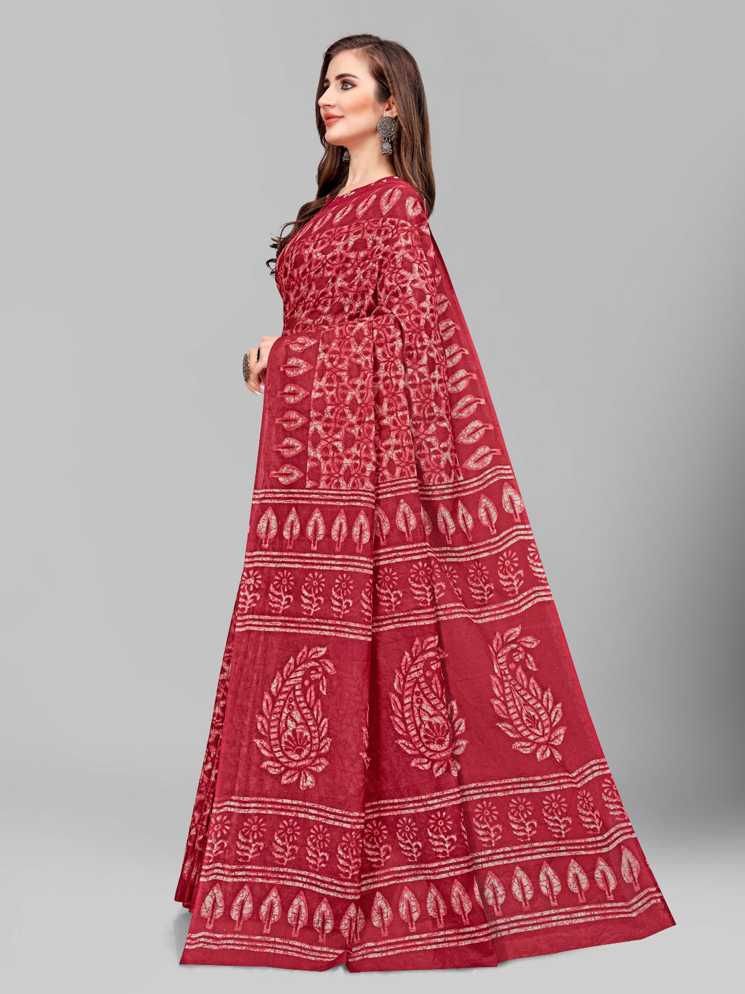 Pure Cotton Printed Mulmul Saree for Women with Blouse Piece