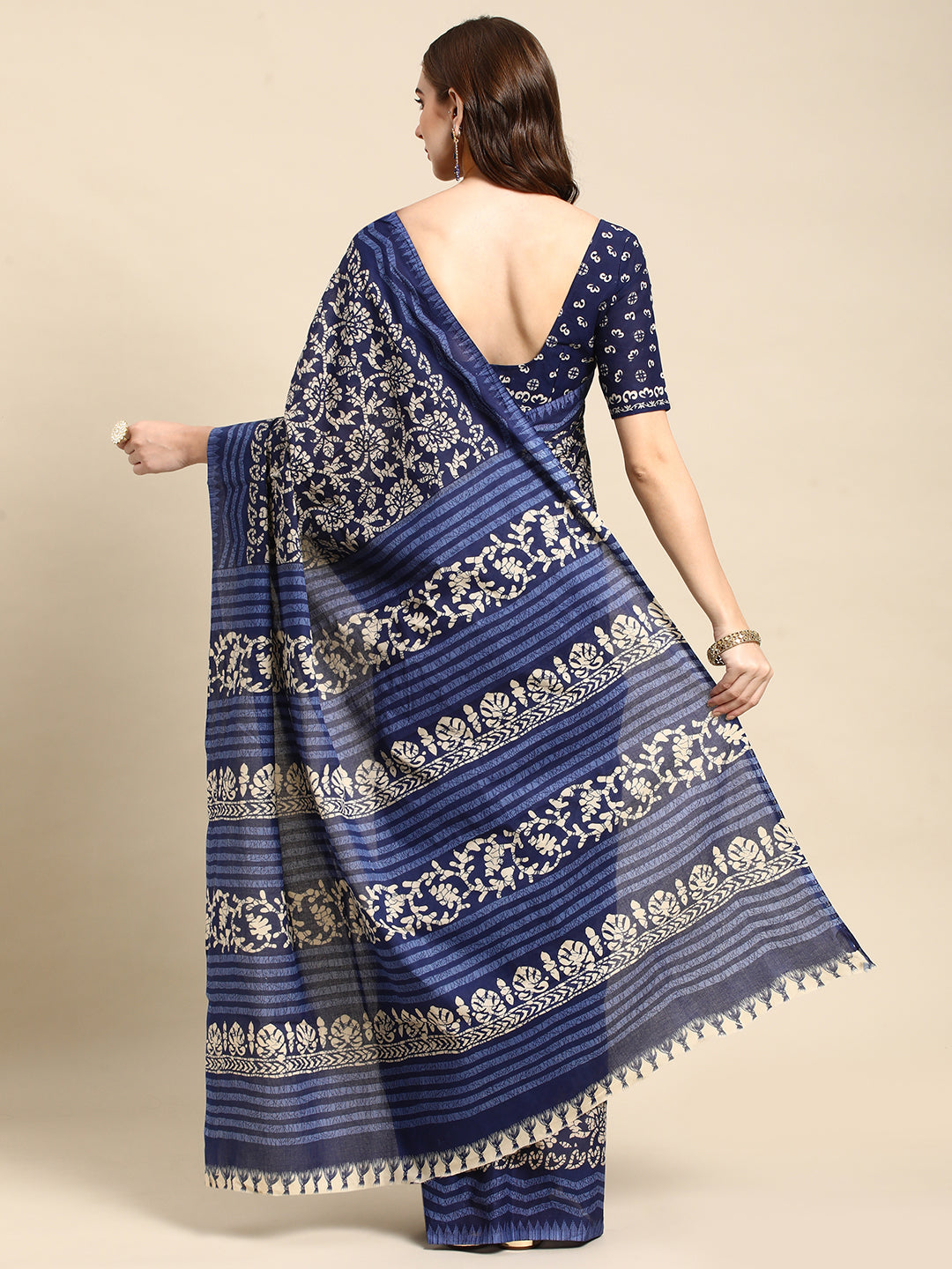 Pure Cotton Printed Mulmul Saree for Women with Blouse Piece