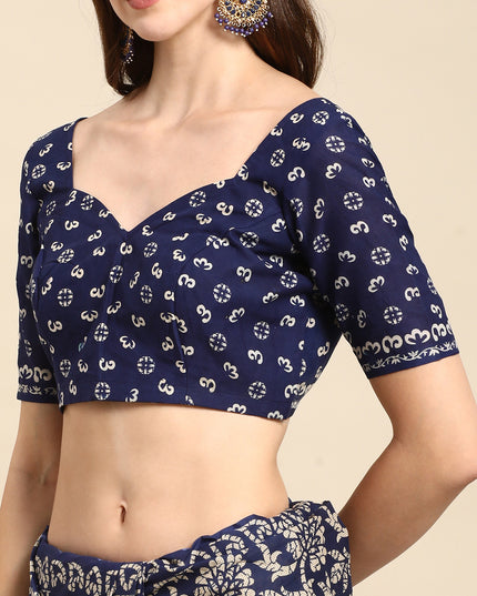 Pure Cotton Printed Mulmul Saree for Women with Blouse Piece