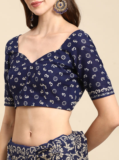 Pure Cotton Printed Mulmul Saree for Women with Blouse Piece