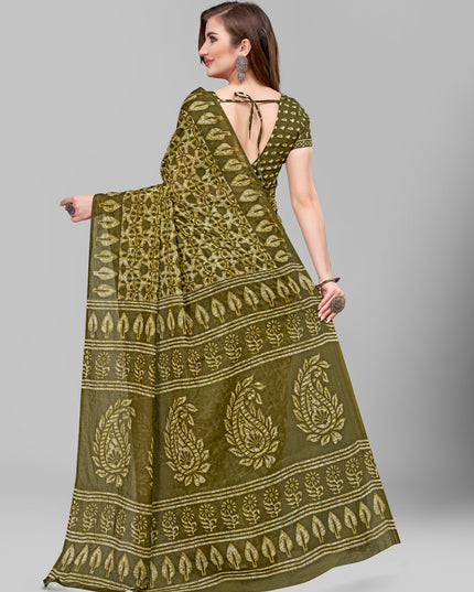 Pure Cotton Printed Mulmul Saree for Women with Blouse Piece