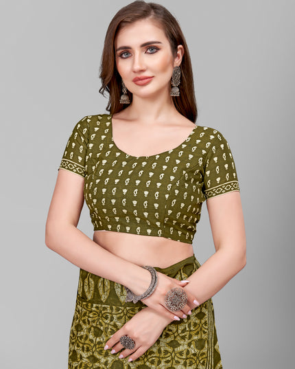 Pure Cotton Printed Mulmul Saree for Women with Blouse Piece