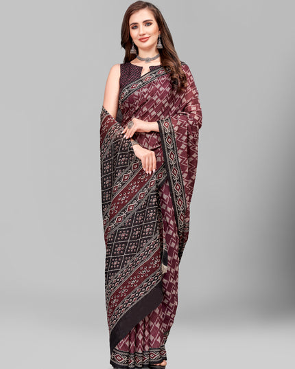 Pure Cotton Printed Mulmul Saree for Women with Blouse Piece