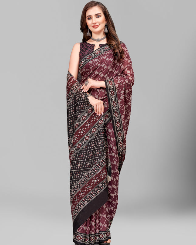 Pure Cotton Printed Mulmul Saree for Women with Blouse Piece