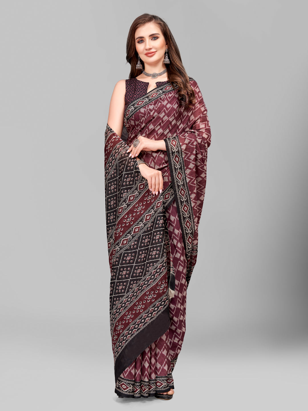 Pure Cotton Printed Mulmul Saree for Women with Blouse Piece