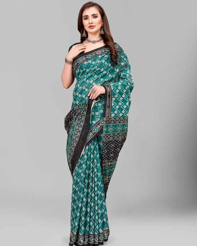 Pure Cotton Printed Mulmul Saree for Women with Blouse Piece
