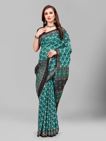Pure Cotton Printed Mulmul Saree for Women with Blouse Piece