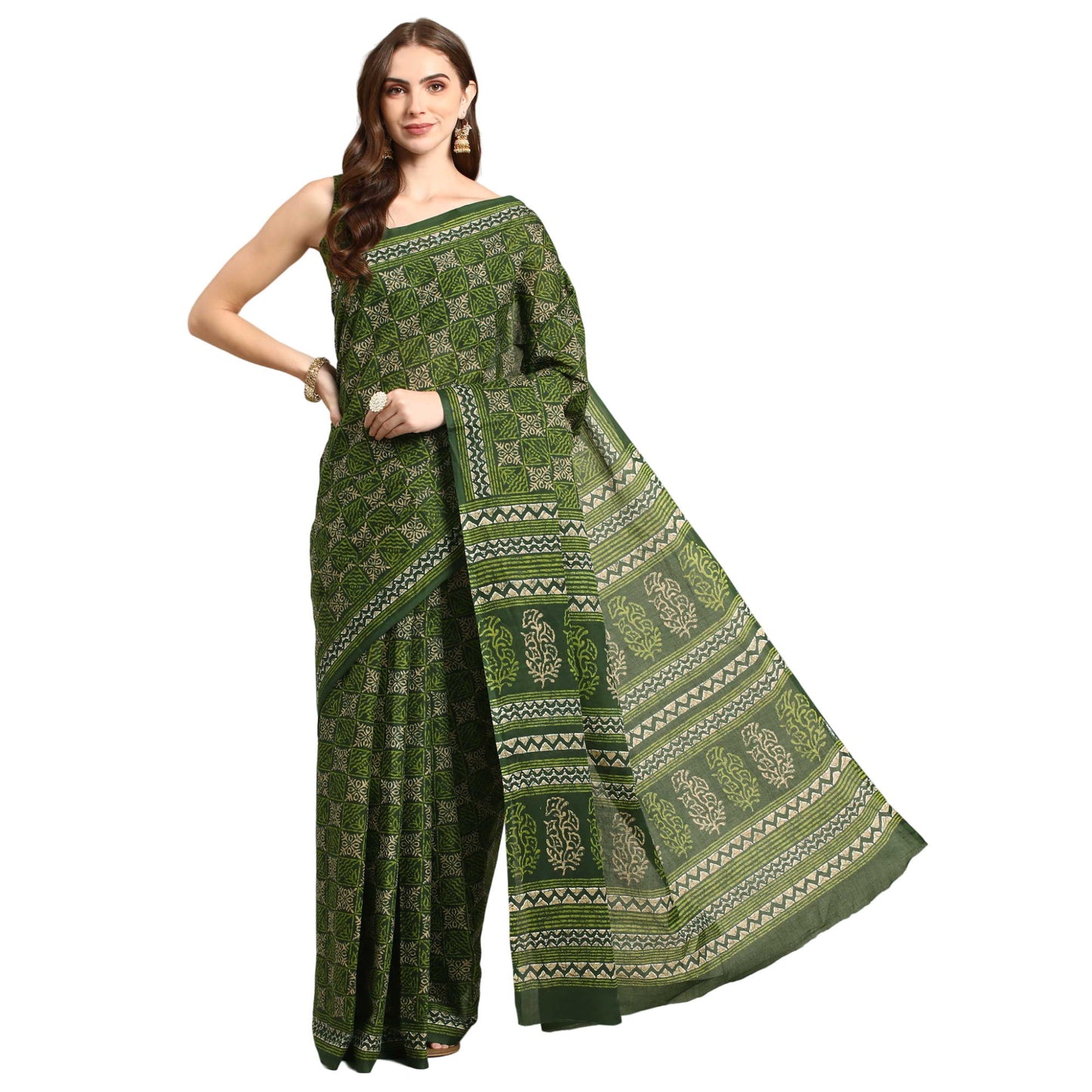 Pure Cotton Printed Mulmul Saree for Women with Blouse Piece