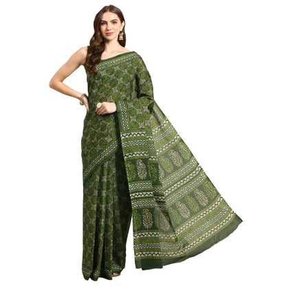 Pure Cotton Printed Mulmul Saree for Women with Blouse Piece