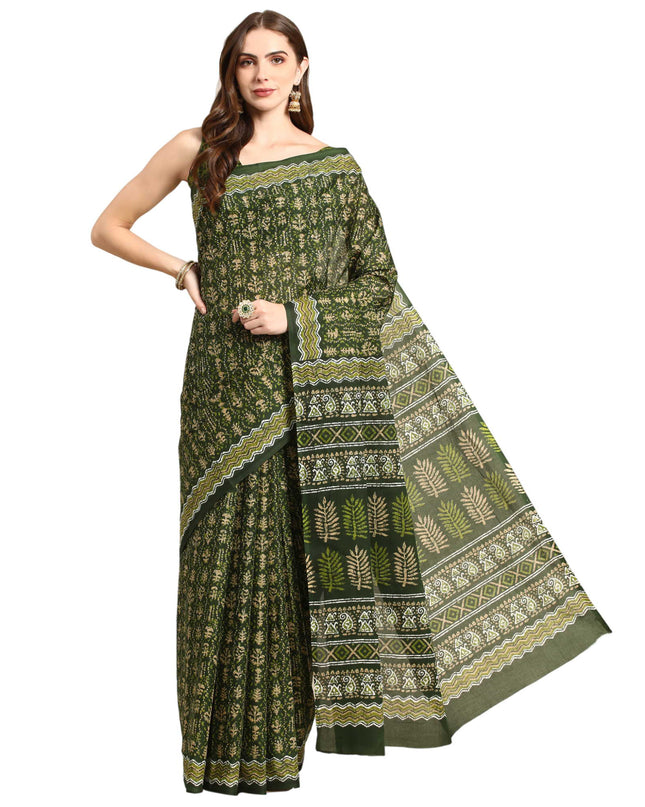 Pure Cotton Printed Mulmul Saree for Women with Blouse Piece