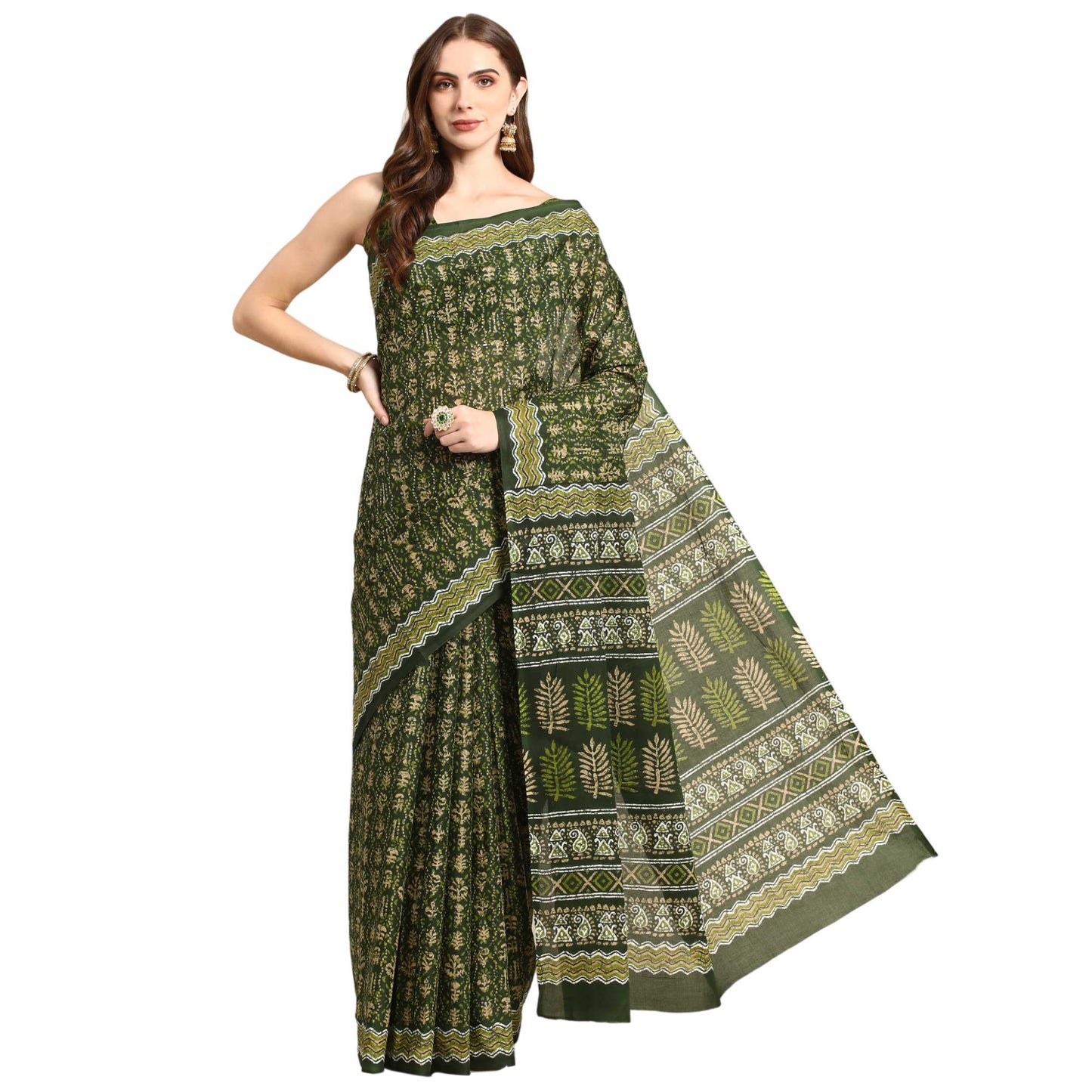 Pure Cotton Printed Mulmul Saree for Women with Blouse Piece