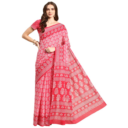 Pure Cotton Printed Mulmul Saree for Women with Blouse Piece