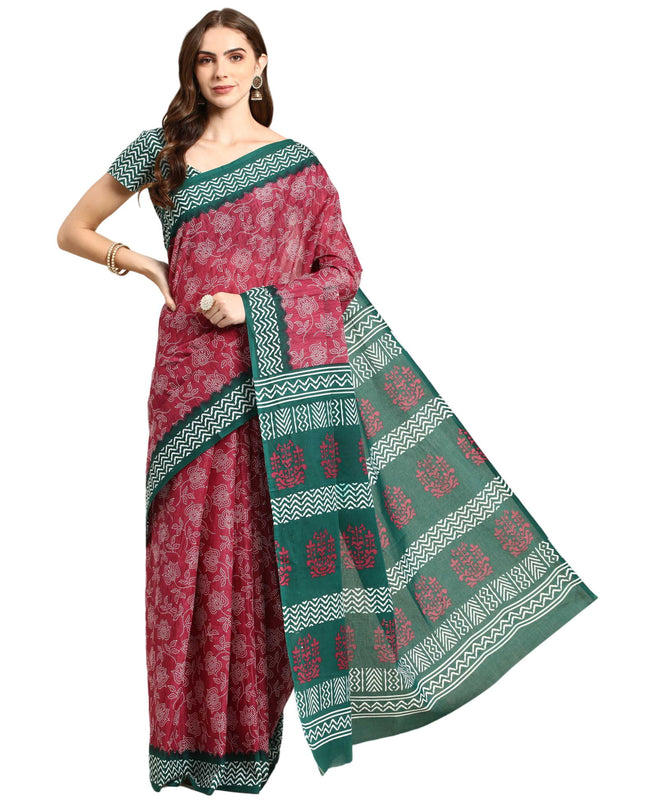 Pure Cotton Printed Mulmul Saree for Women with Blouse Piece