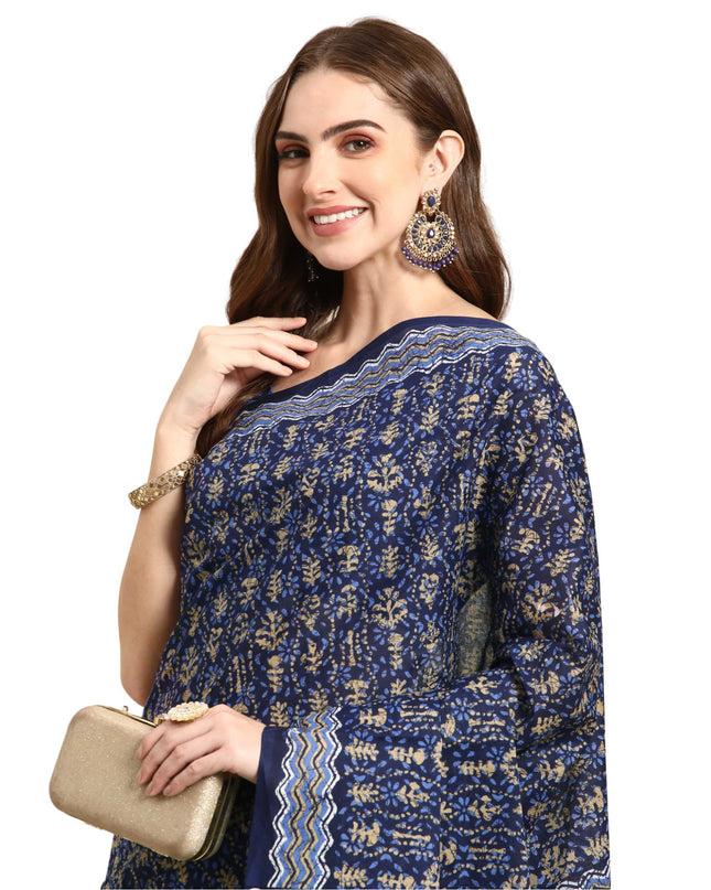 Pure Cotton Printed Mulmul Saree for Women with Blouse Piece