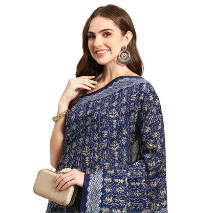 Pure Cotton Printed Mulmul Saree for Women with Blouse Piece