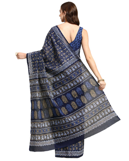 Pure Cotton Printed Mulmul Saree for Women with Blouse Piece