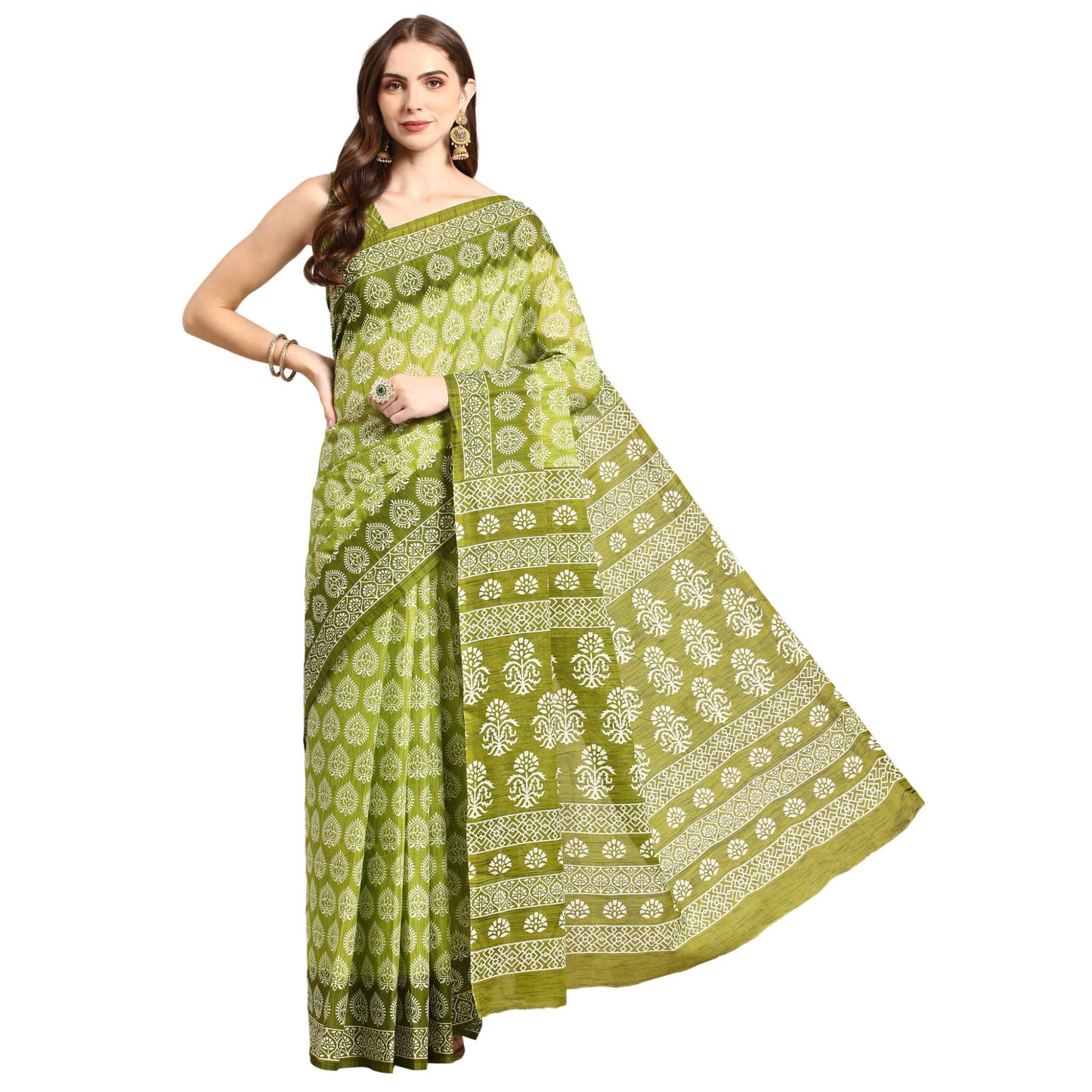 Pure Cotton Printed Mulmul Saree for Women with Blouse Piece