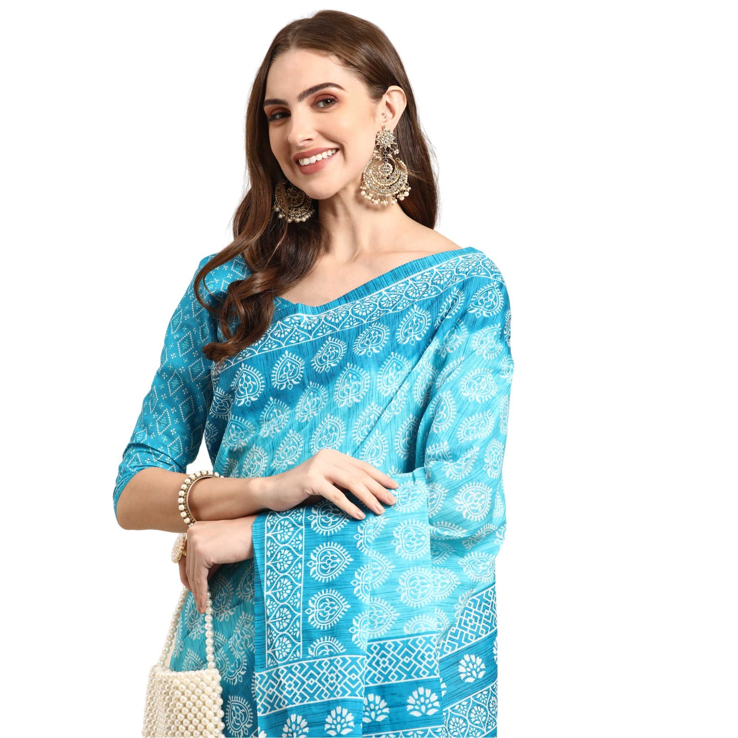Pure Cotton Printed Mulmul Saree for Women with Blouse Piece
