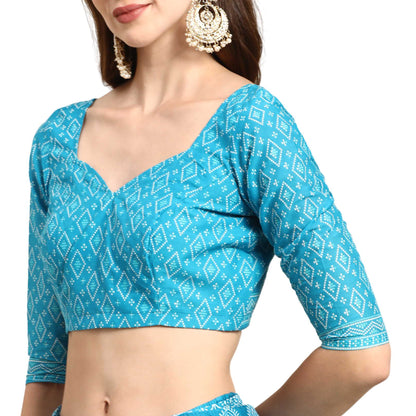 Pure Cotton Printed Mulmul Saree for Women with Blouse Piece