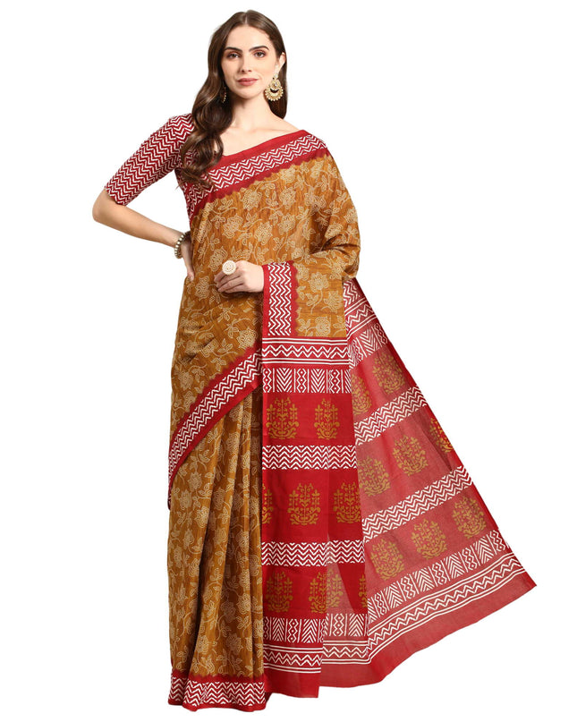 Pure Cotton Printed Mulmul Saree for Women with Blouse Piece