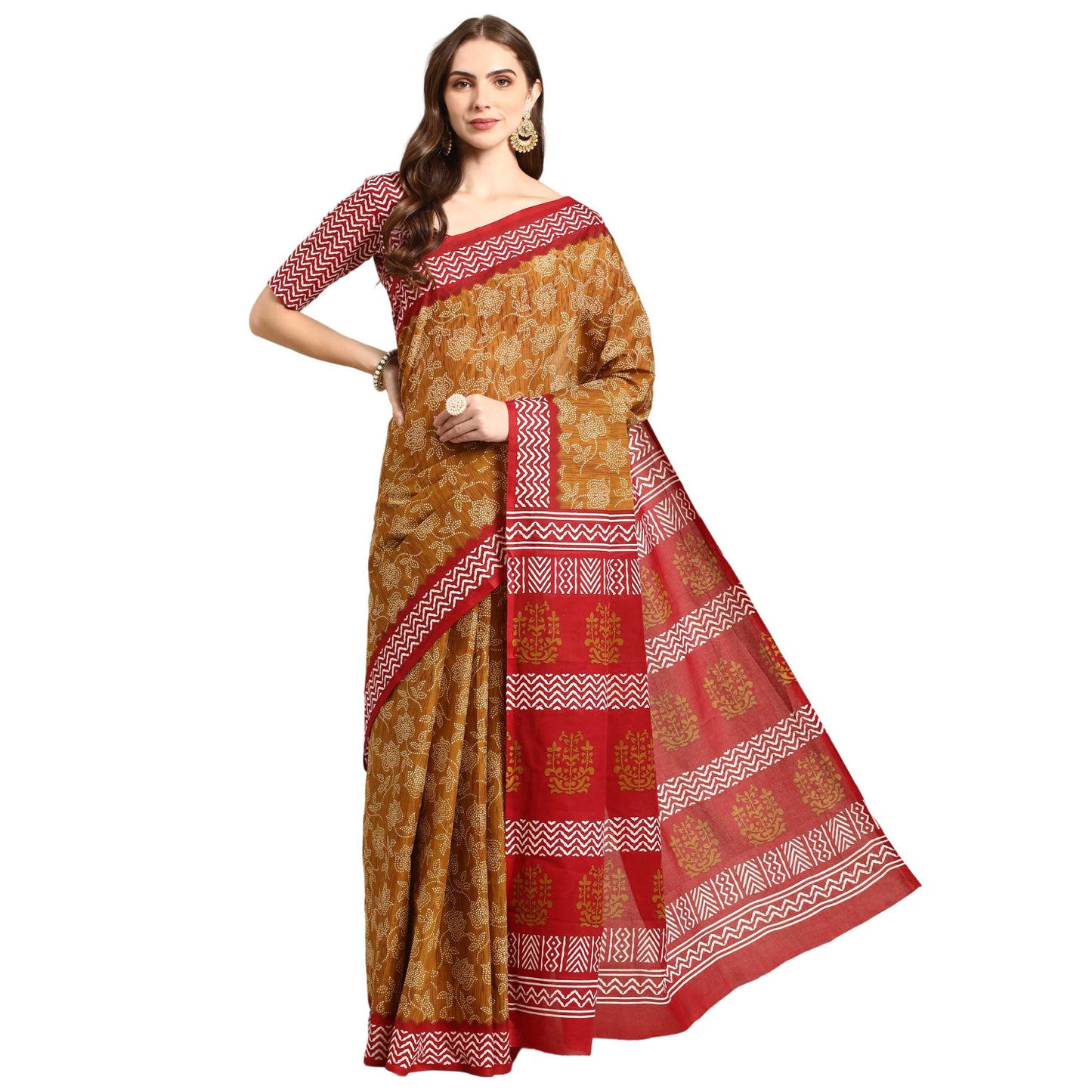 Pure Cotton Printed Mulmul Saree for Women with Blouse Piece