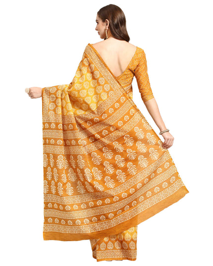 Pure Cotton Printed Mulmul Saree for Women with Blouse Piece