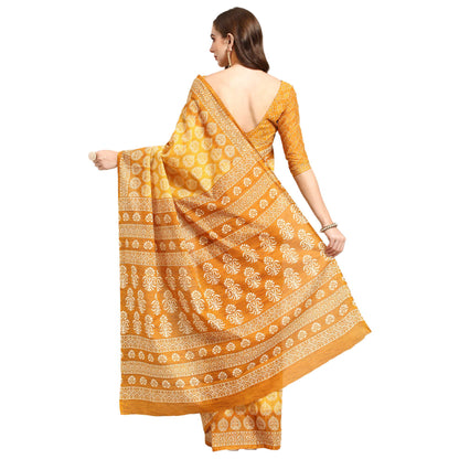 Pure Cotton Printed Mulmul Saree for Women with Blouse Piece