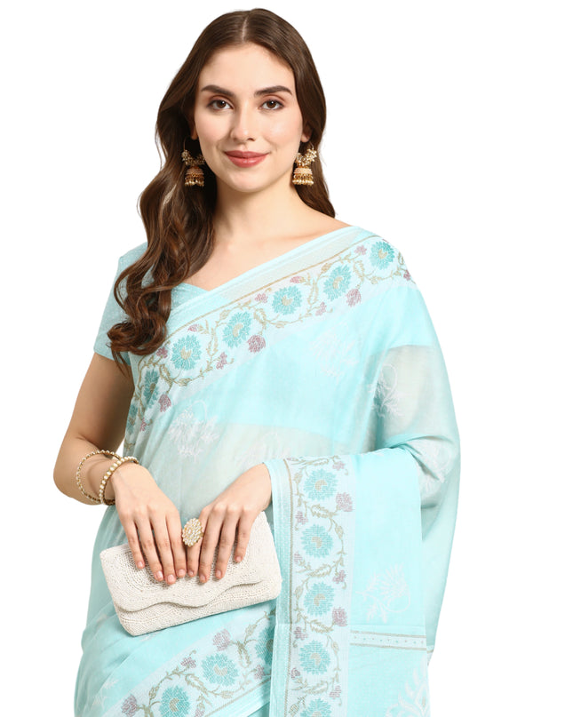 Pure Cotton Printed Mulmul Saree for Women with Blouse Piece