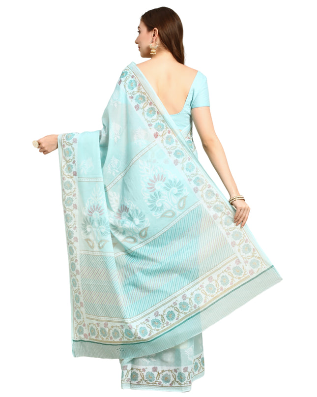 Pure Cotton Printed Mulmul Saree for Women with Blouse Piece