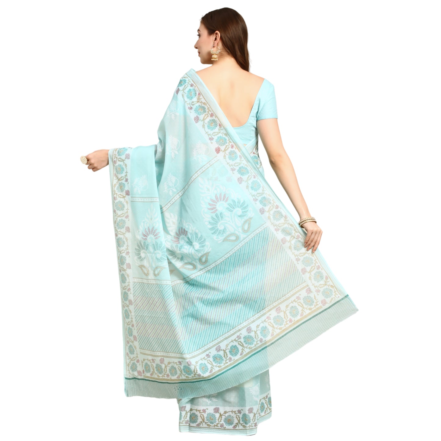 Pure Cotton Printed Mulmul Saree for Women with Blouse Piece
