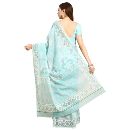 Pure Cotton Printed Mulmul Saree for Women with Blouse Piece