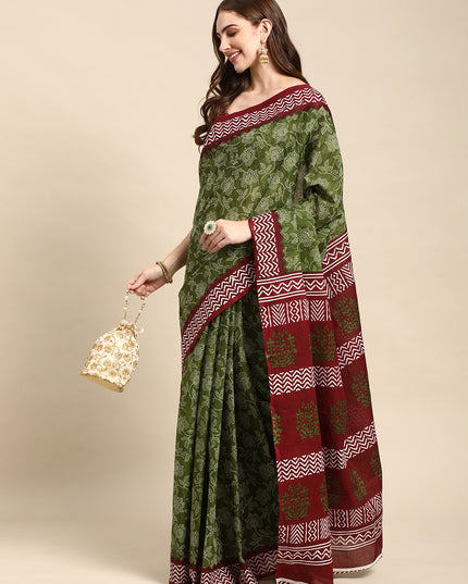 Pure Cotton Printed Mulmul Saree for Women with Blouse Piece