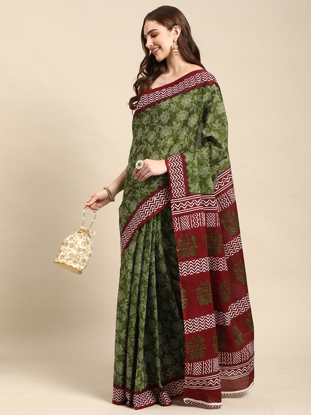 Pure Cotton Printed Mulmul Saree for Women with Blouse Piece