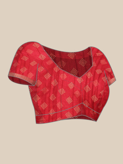 Printed Art Silk Saree with Unstitched Blouse Piece