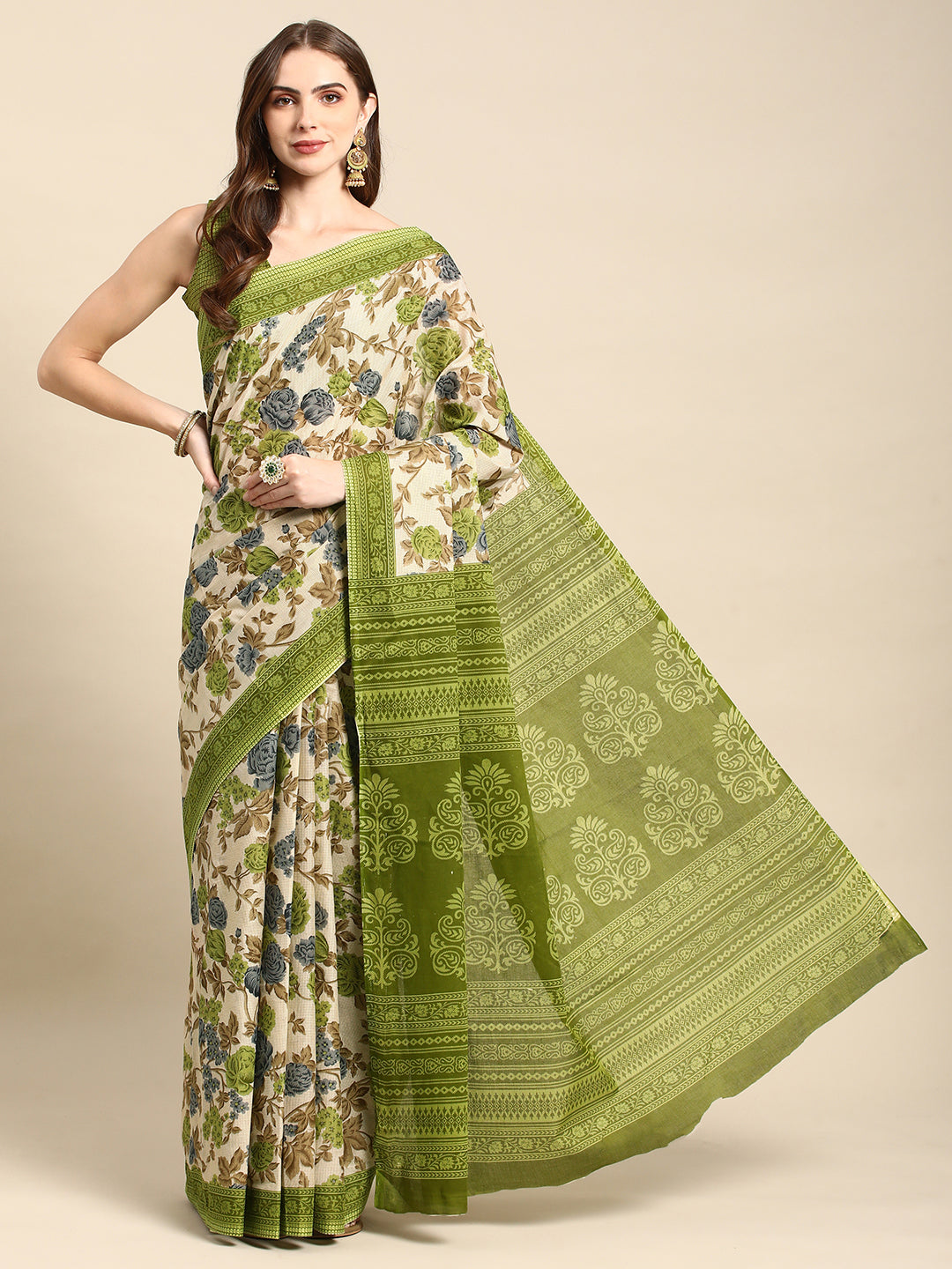 Pure Cotton Printed Mulmul Saree for Women with Blouse Piece