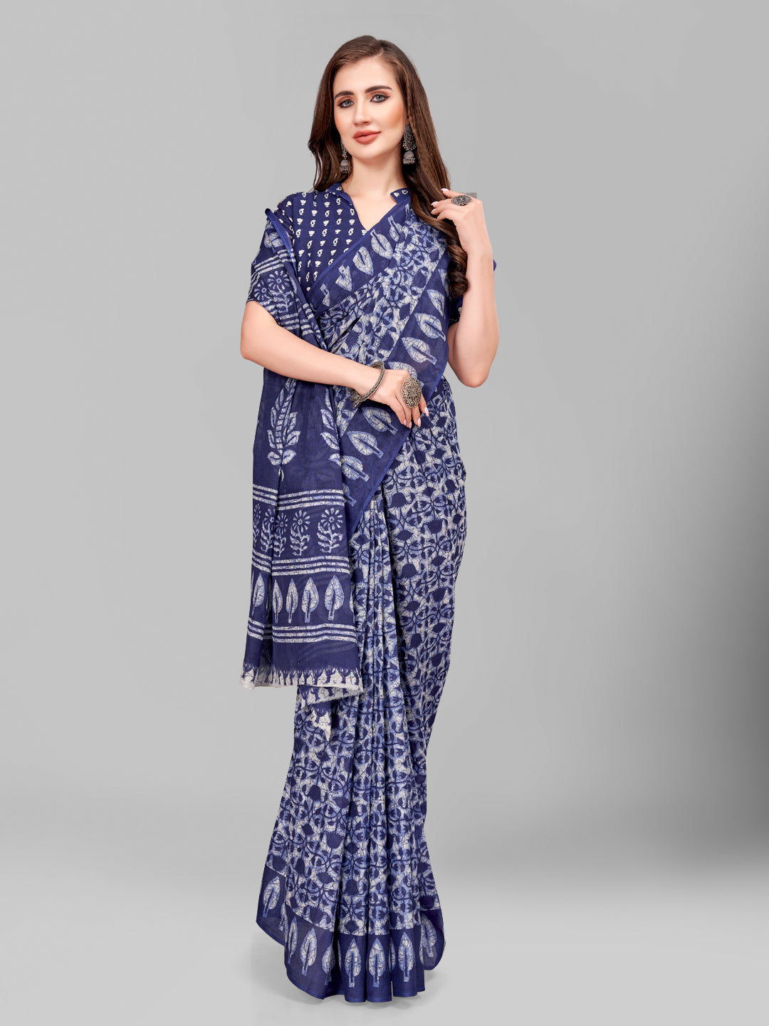 Pure Cotton Printed Mulmul Saree for Women with Blouse Piece
