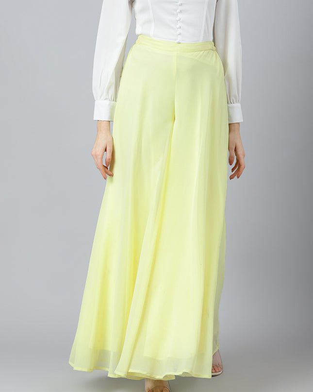 Women’s Freesize Georgette Flared Sharara Palazzo Pant with Lining