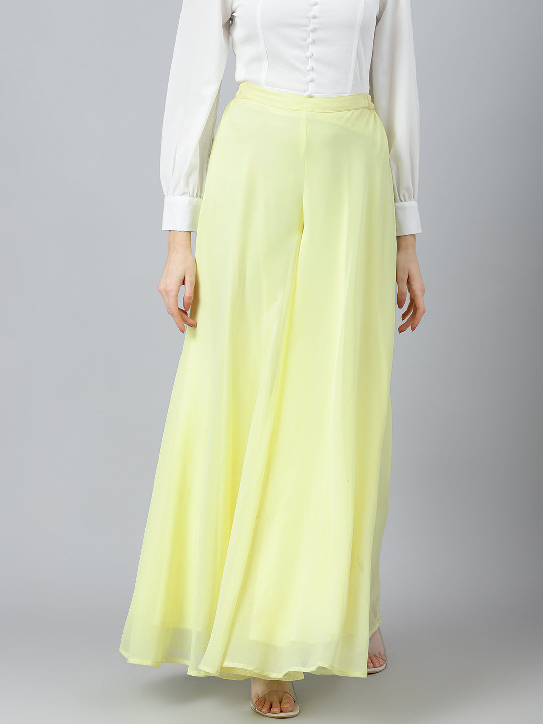 Women’s Freesize Georgette Flared Sharara Palazzo Pant with Lining
