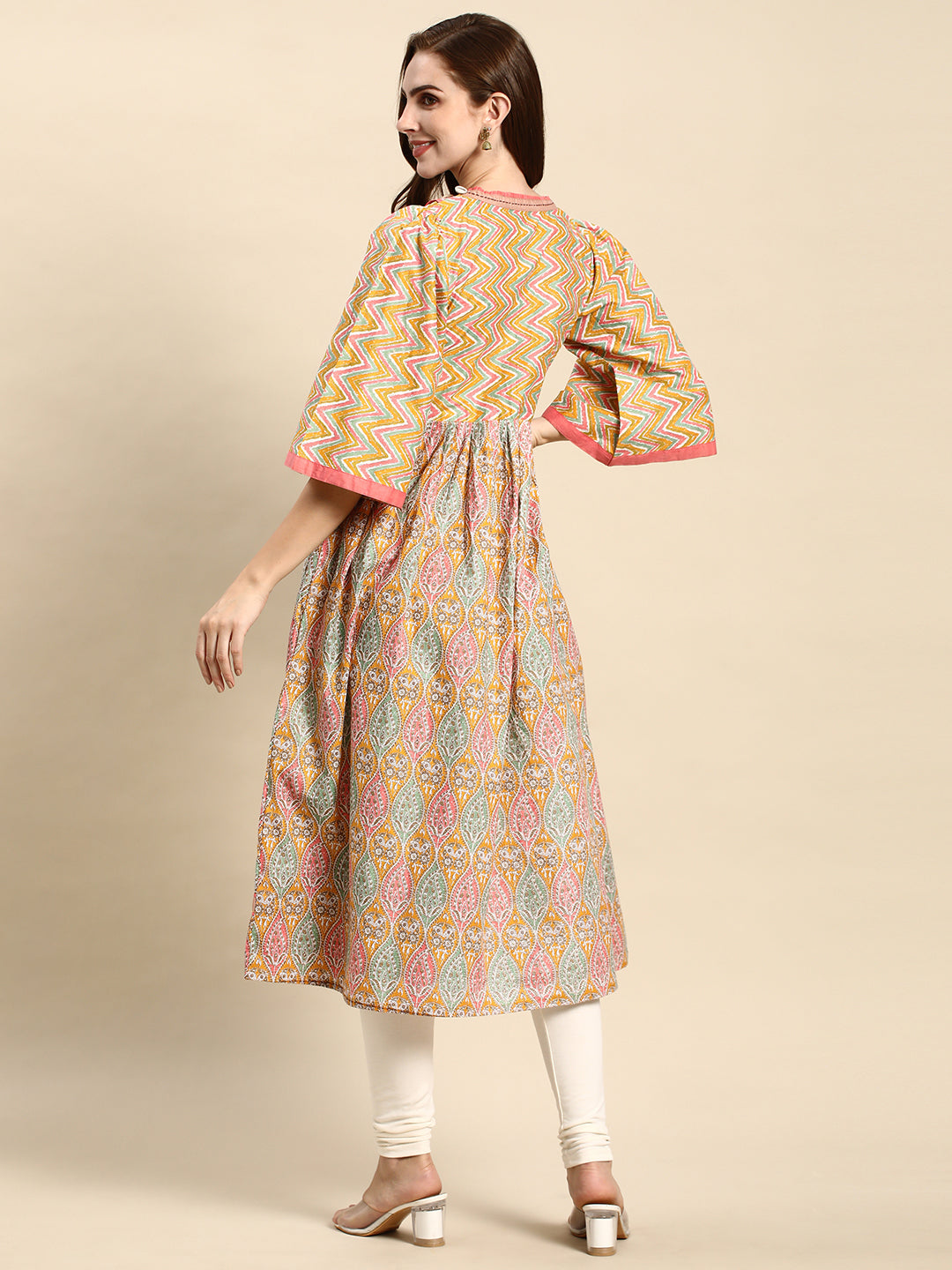 Cotton Printed Anarkali Paisley Shell Kurta