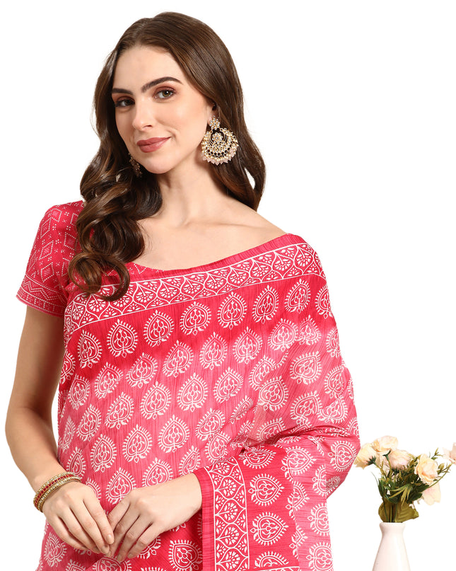 Pure Cotton Printed Mulmul Saree for Women with Blouse Piece