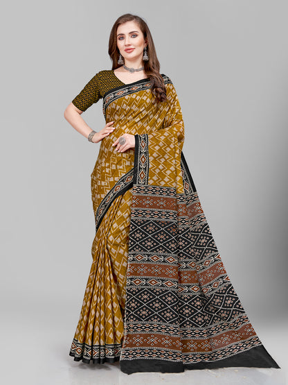 Pure Cotton Printed Mulmul Saree for Women with Blouse Piece