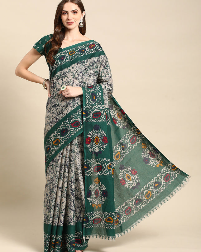 Pure Cotton Printed Mulmul Saree for Women with Blouse Piece