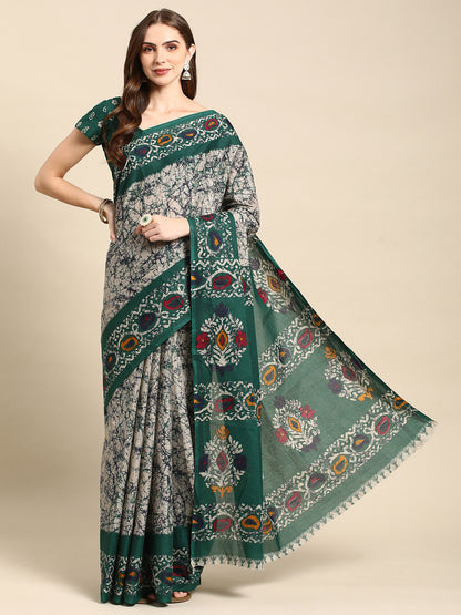 Pure Cotton Printed Mulmul Saree for Women with Blouse Piece