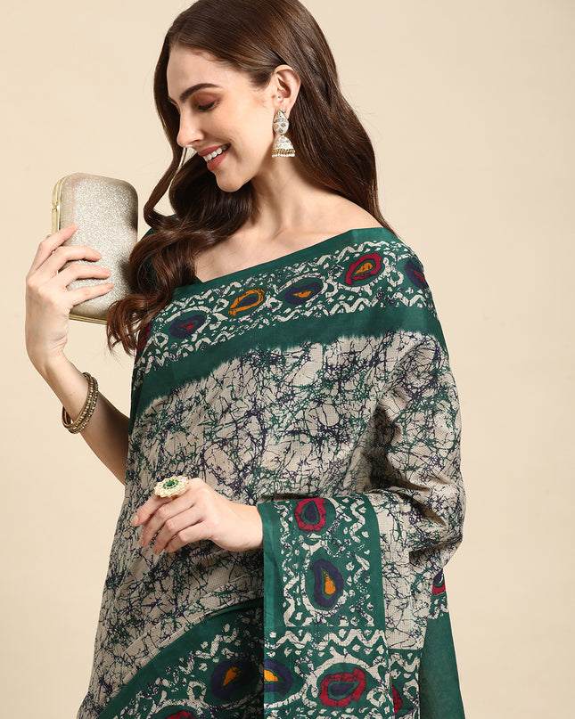 Pure Cotton Printed Mulmul Saree for Women with Blouse Piece