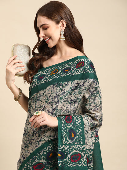Pure Cotton Printed Mulmul Saree for Women with Blouse Piece