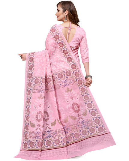 Pure Cotton Printed Mulmul Saree for Women with Blouse Piece