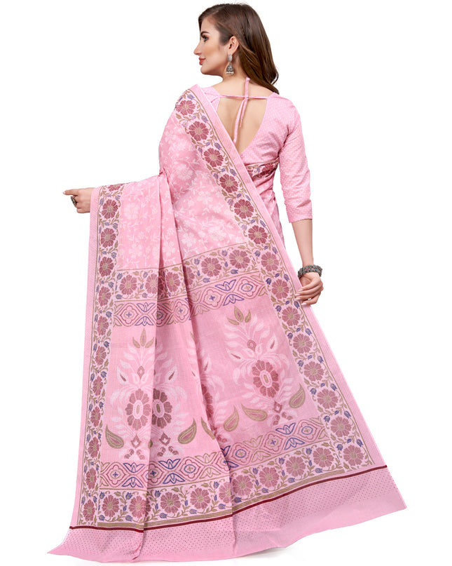Pure Cotton Printed Mulmul Saree for Women with Blouse Piece